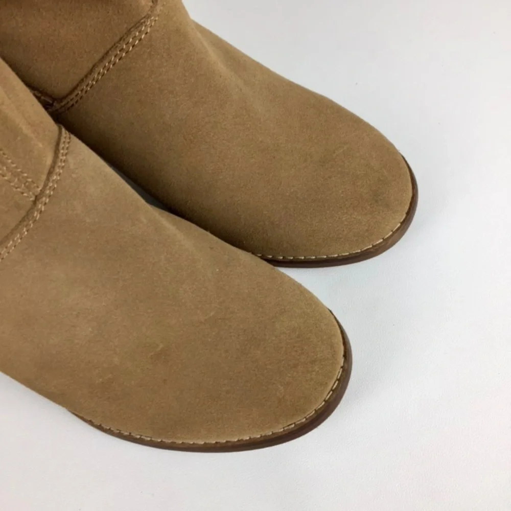 Toms Mila Toffee Suede Leather Ankle Wrap Bootie 8.5